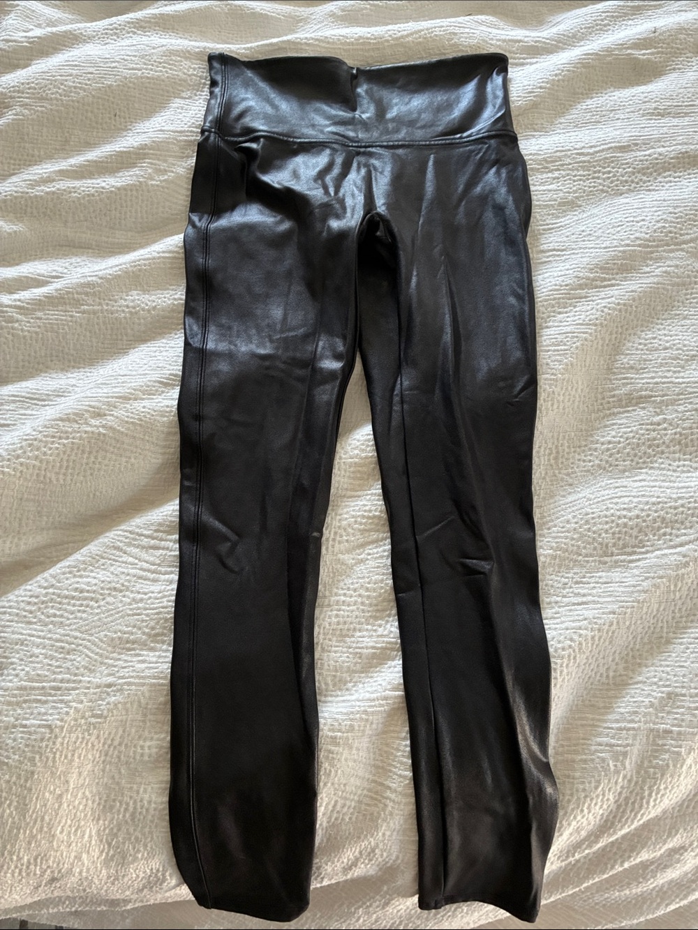 Spanx Black Faux Leather Women’s leggings medium petite